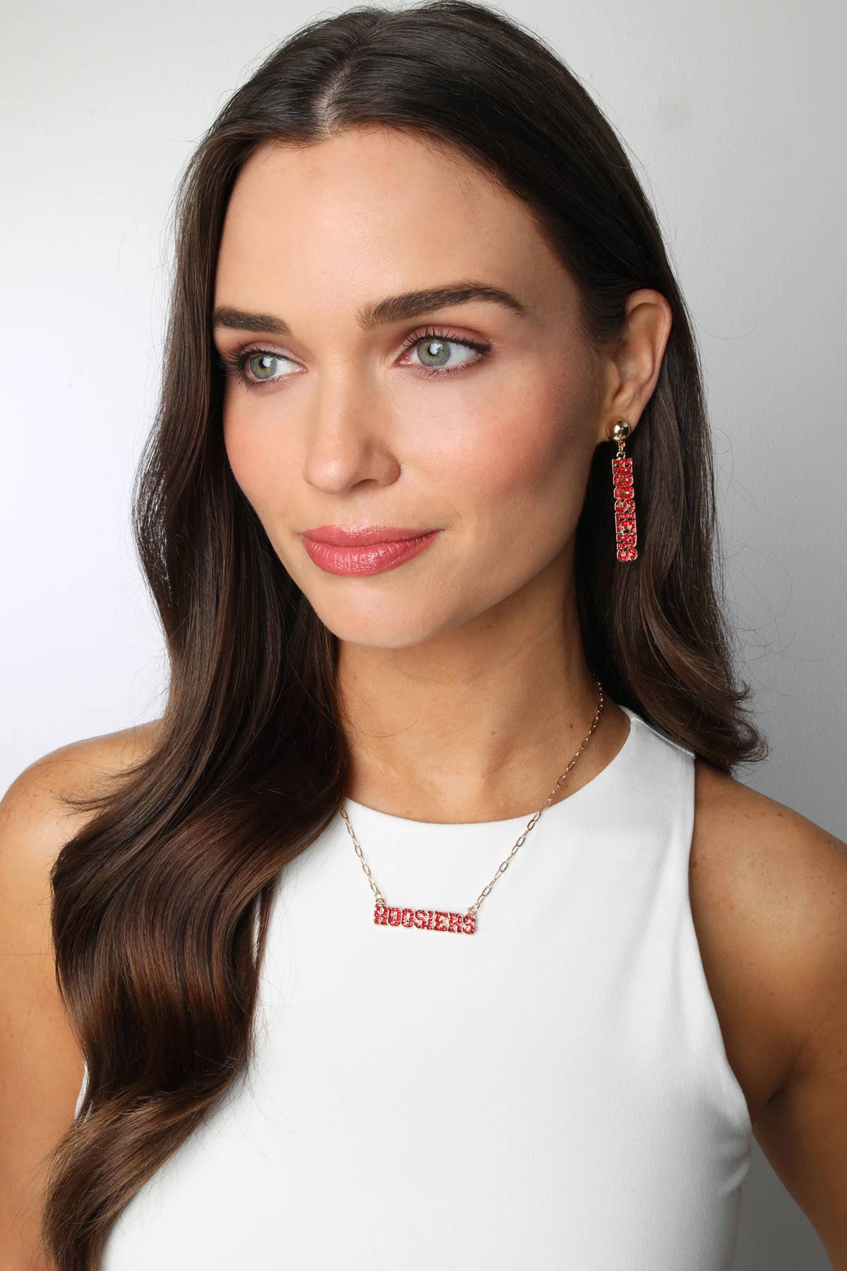 Indiana Hoosiers Pave Outline Necklace