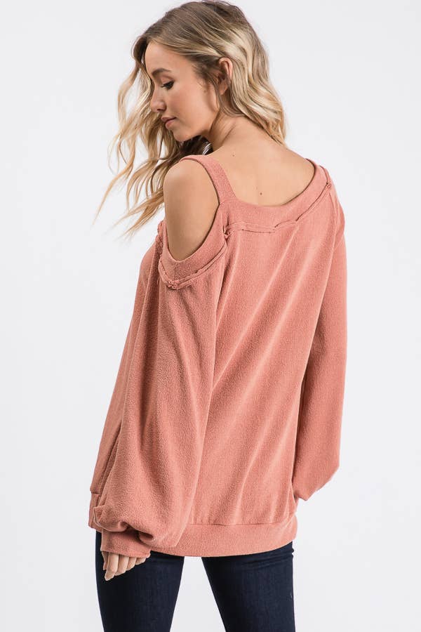 Uneven Hacci asymmetrical knit top-LT8256