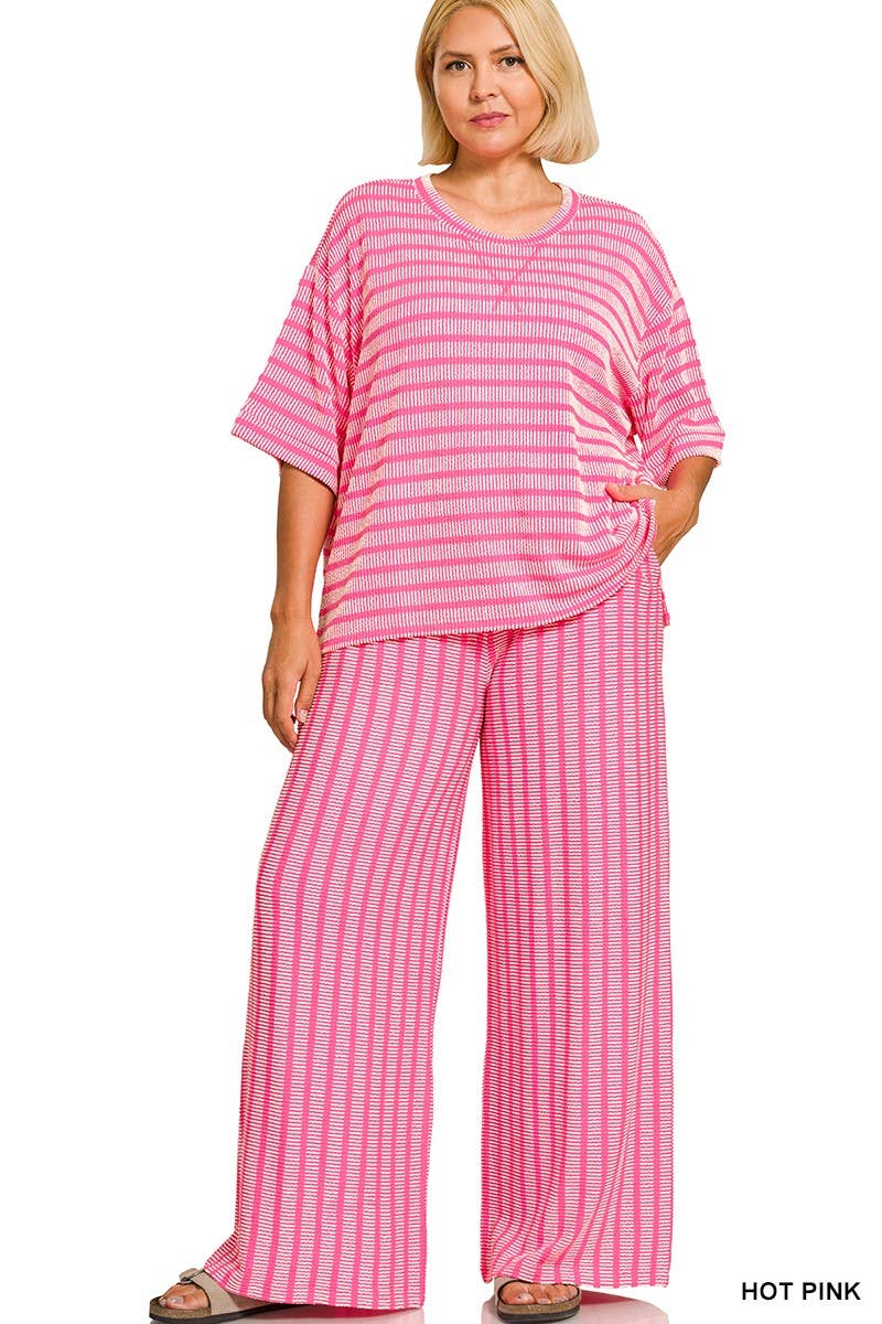 Raised Rib Stripe Set Curvy