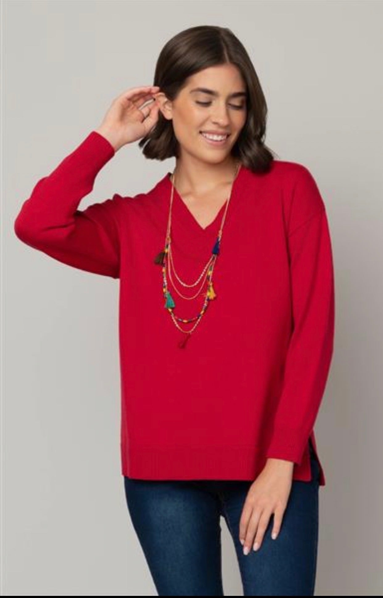 Jersey Stitch V-Neck Sweater