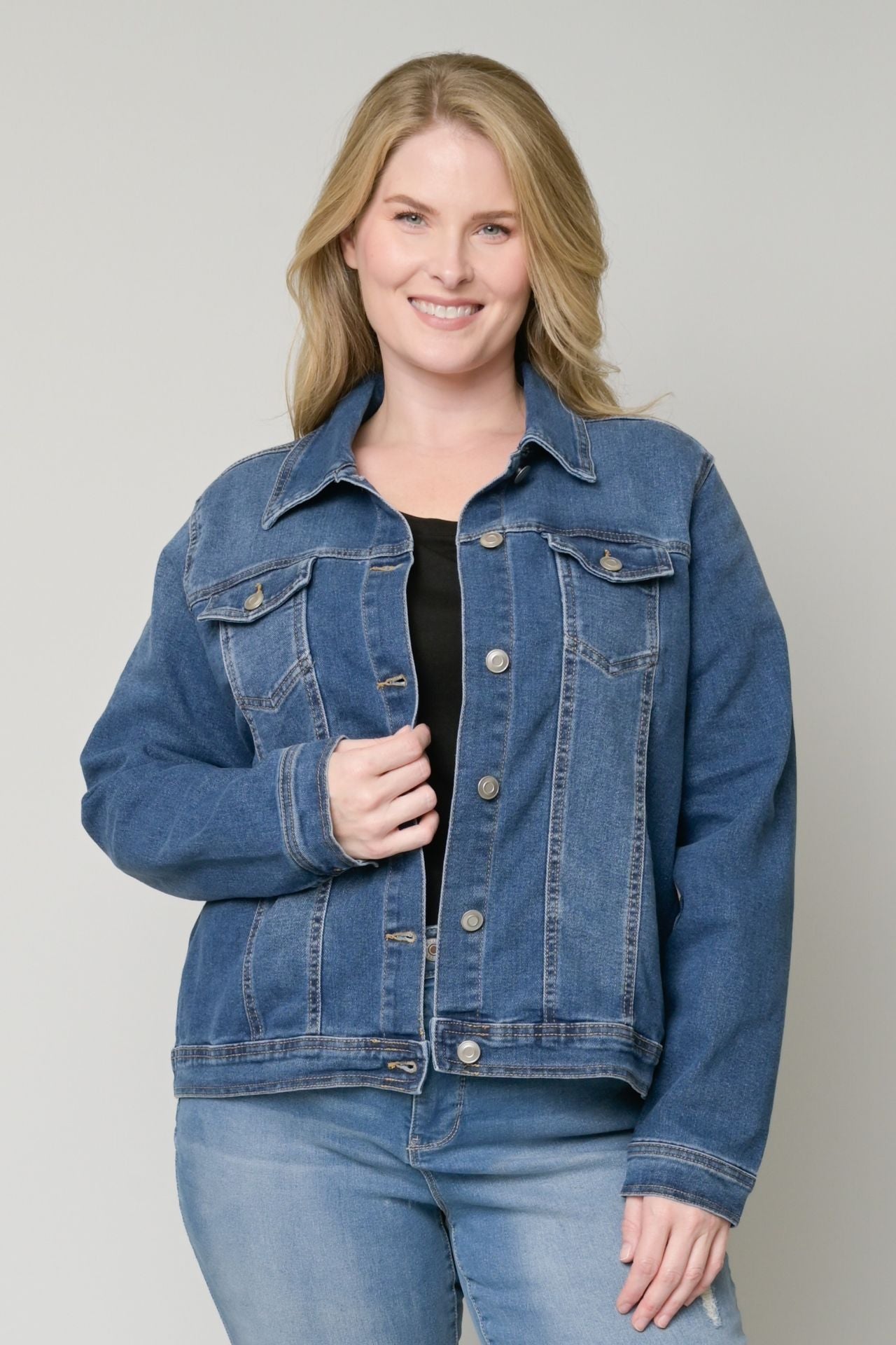 Trucker Denim Jacket- Curvy