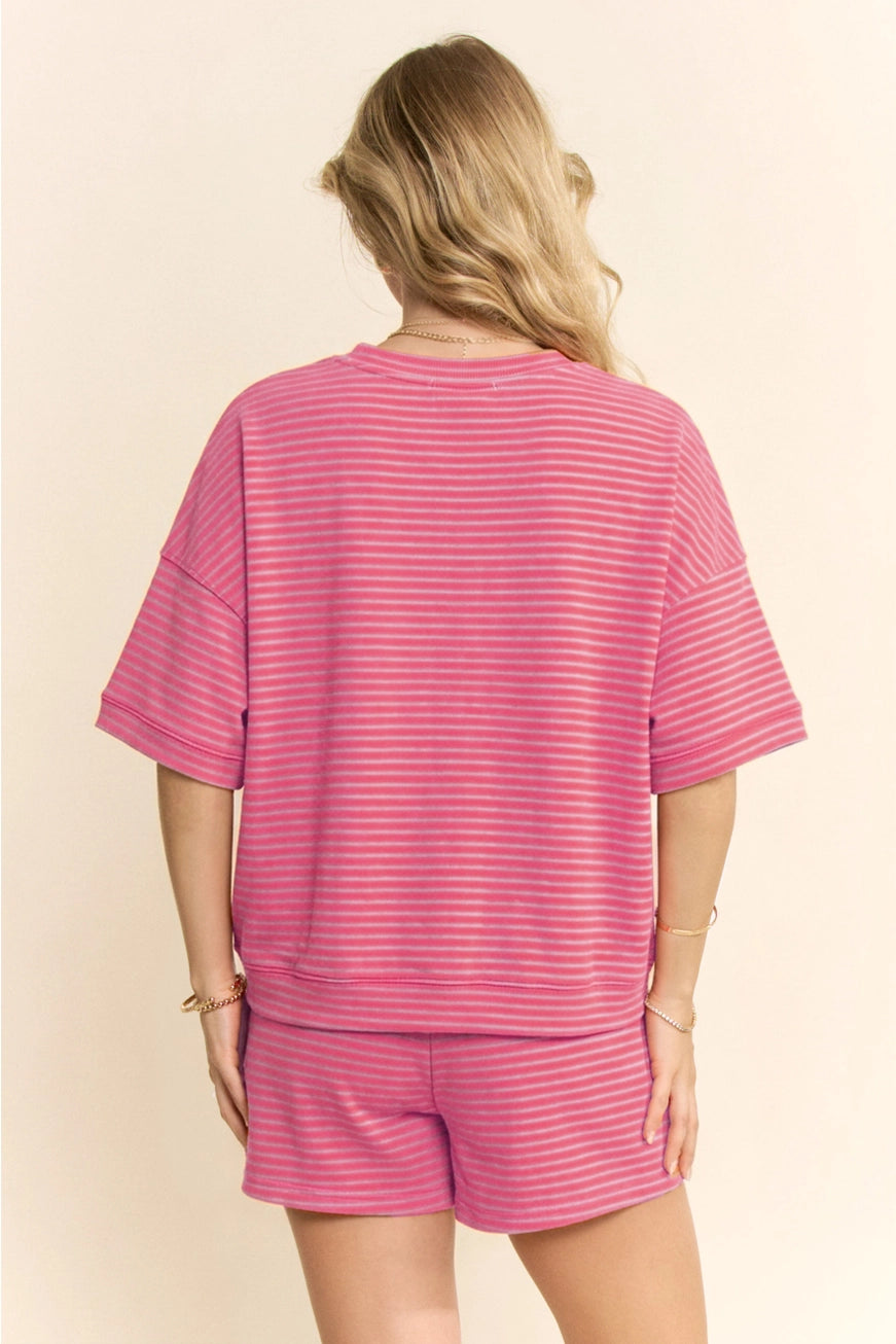 Striped Oversize Short Set