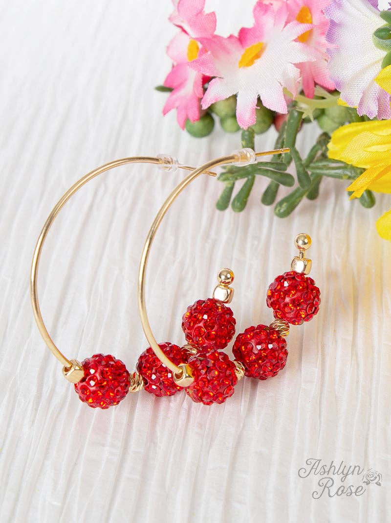 Firework Show Beaded Hoop, Red