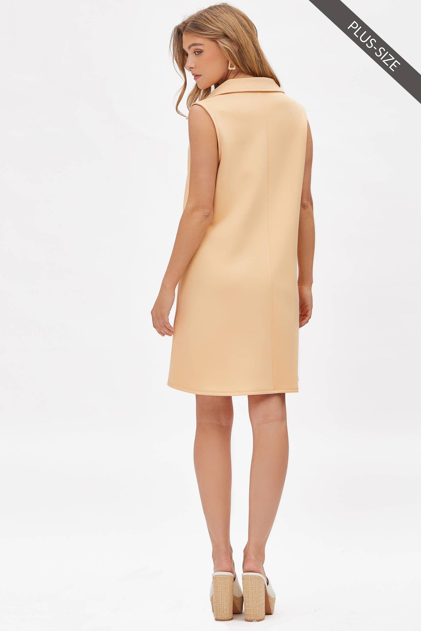 Curvy Collared Scuba Modal A-Line Dress