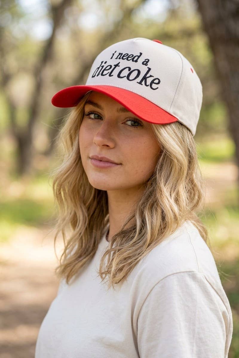 ‘I Need A Diet Coke’ Canvas Cotton Cap