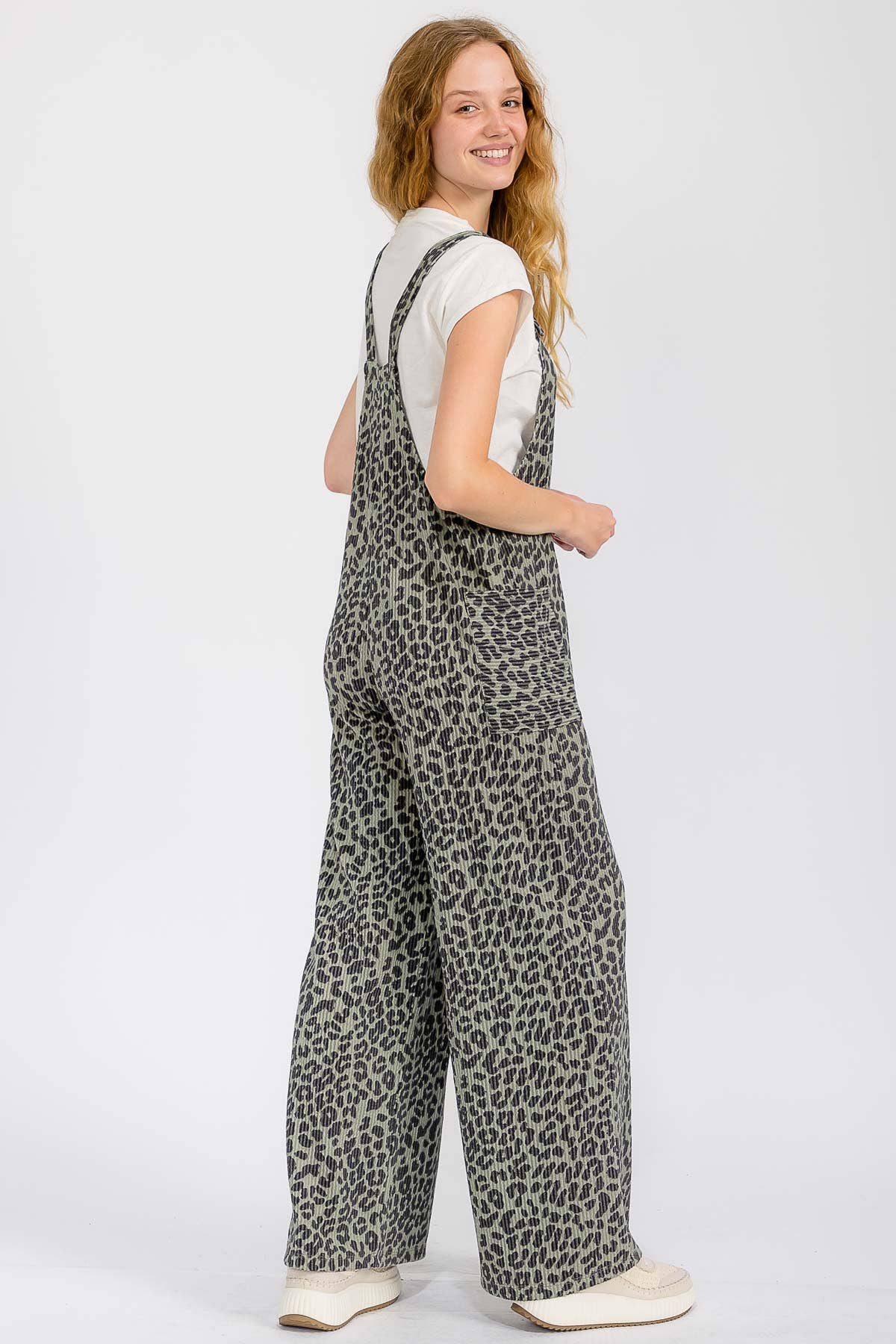 Animal Print Overall Jumpsuit J5891