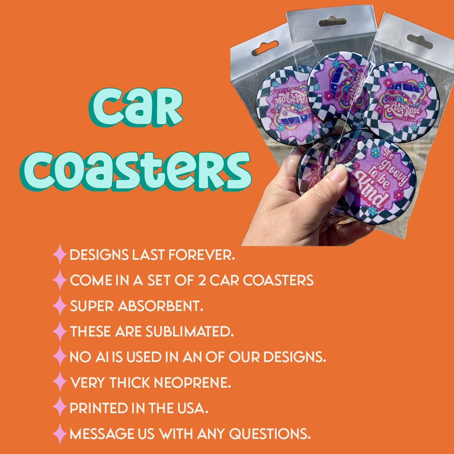 Cool moms club checkered Mother’s Day car coasters