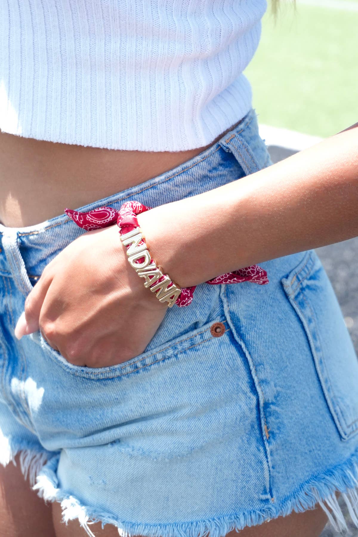 Indiana Hoosiers Bandana Slider Bracelet