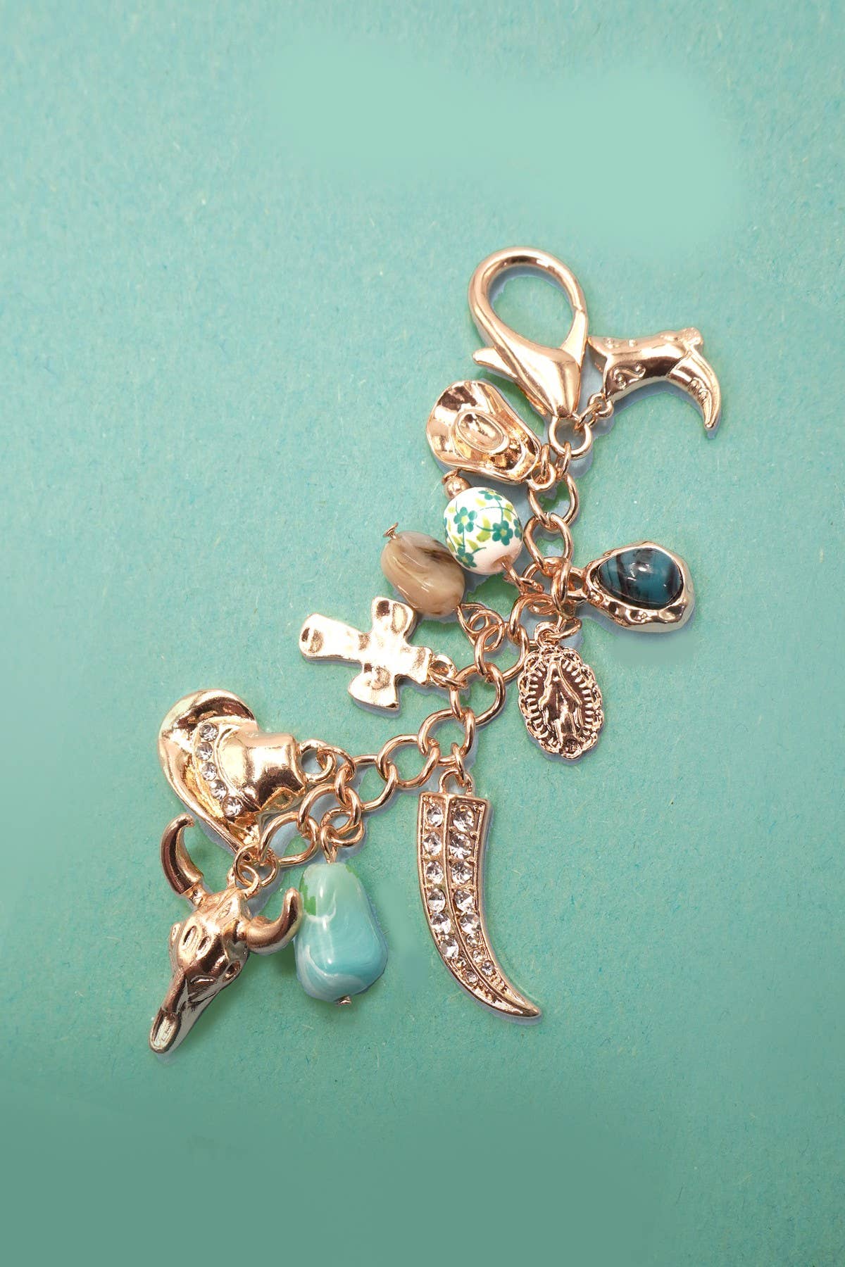 Western Porcelain Cowboy Bag Charm