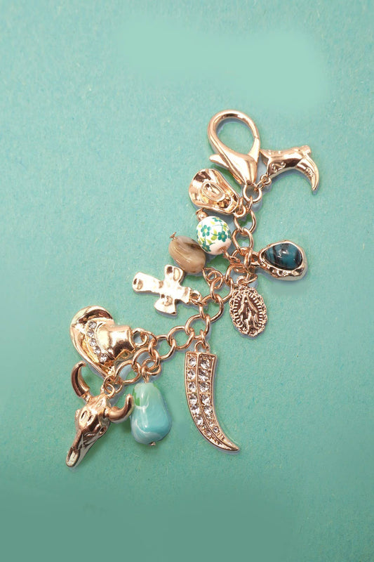 Western Porcelain Cowboy Bag Charm