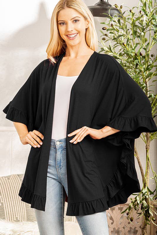 SOLID OPEN CARDIGAN