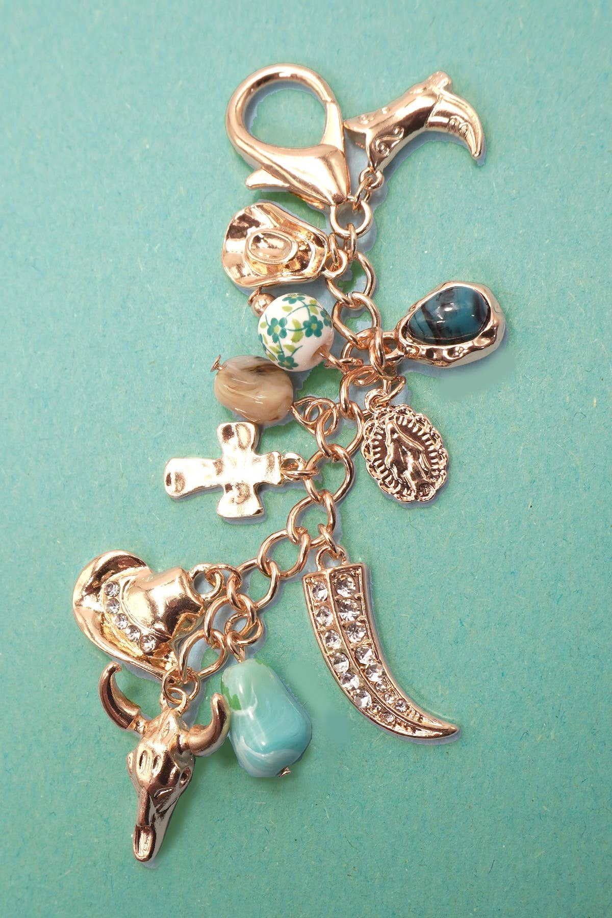 Western Porcelain Cowboy Bag Charm