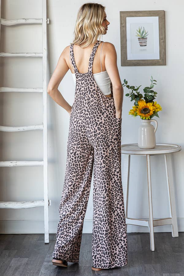 Animal Print Overall Jumpsuit J5891