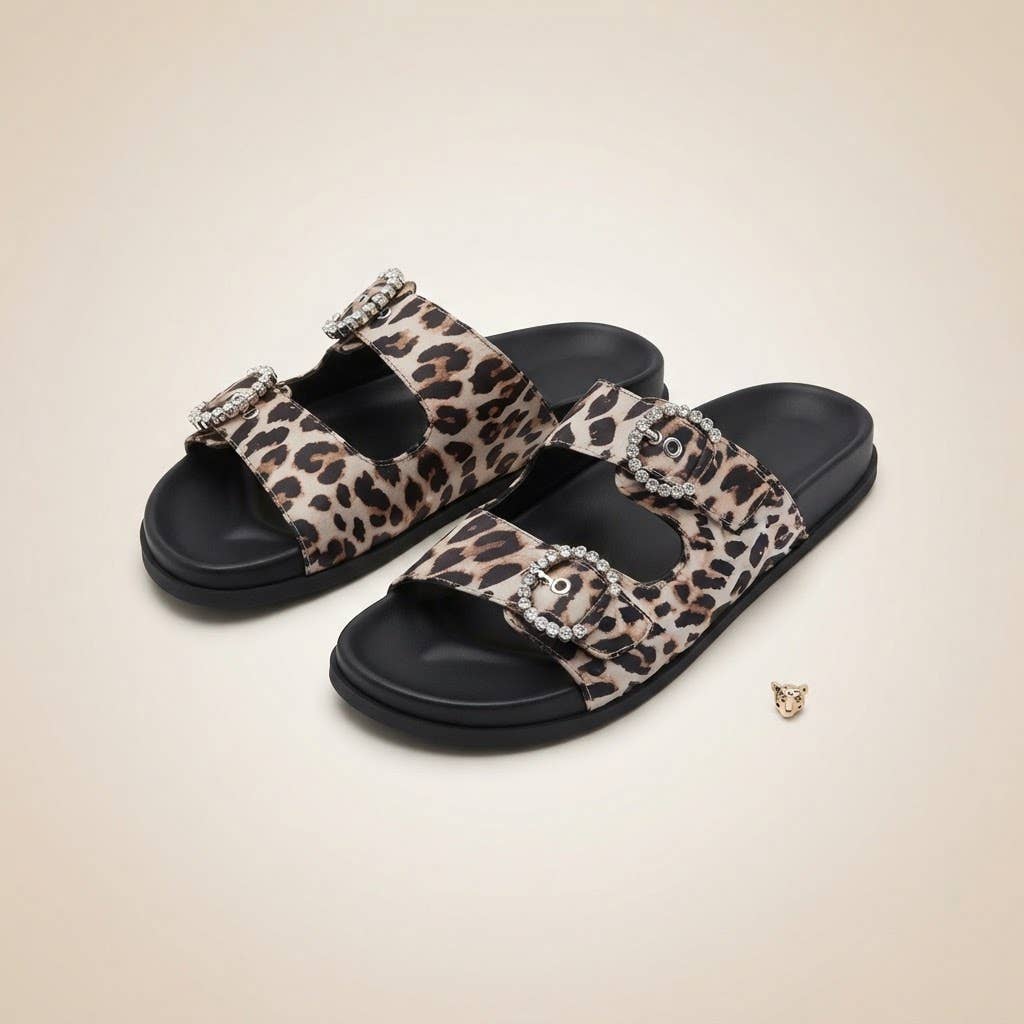 Cheetah sparkle buckle SANDALS
