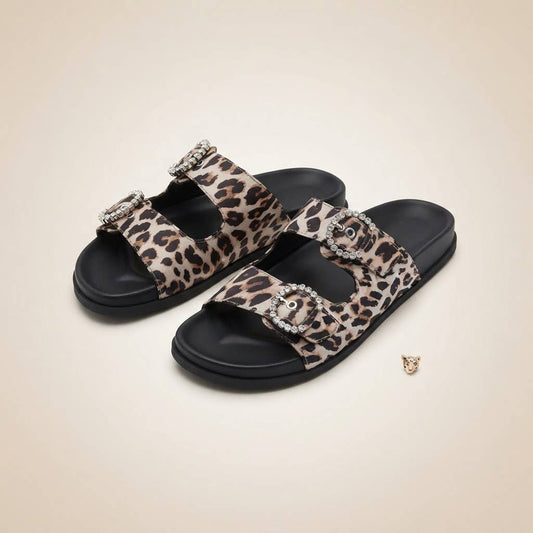 Cheetah sparkle buckle SANDALS
