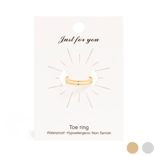 18K Gold PVD Stainless Steel Adjustable Double Bar Toe Ring