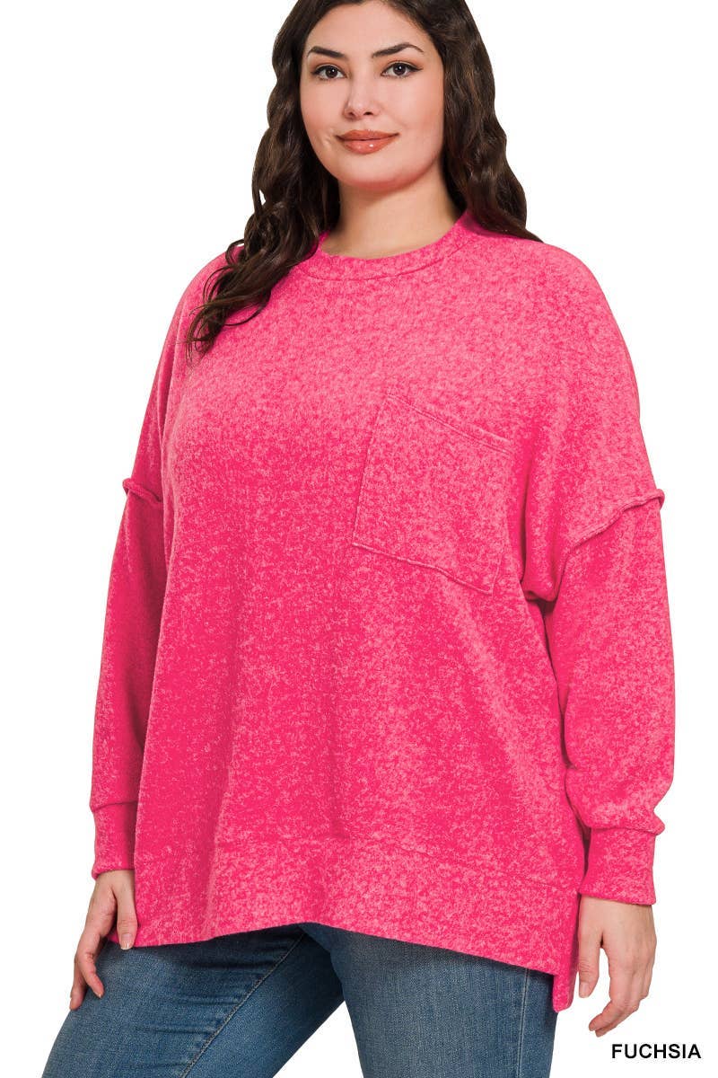 Brushed Melange Sweater Curvy