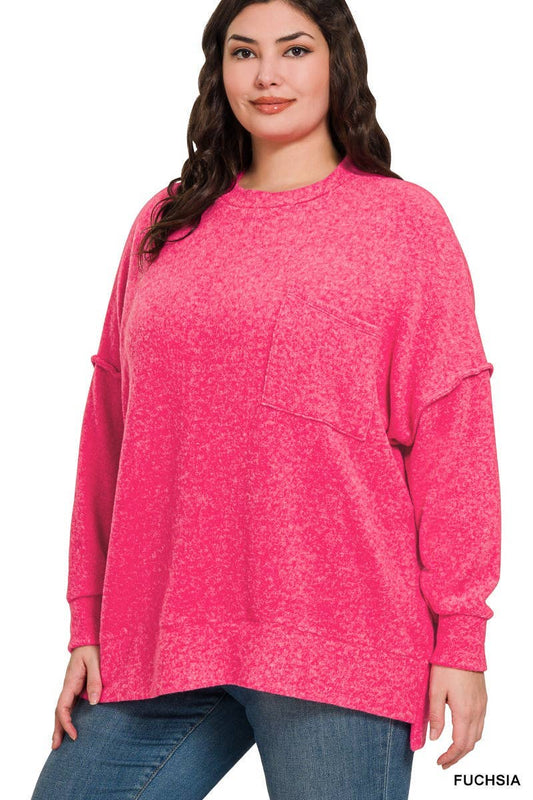 Brushed Melange Sweater Curvy