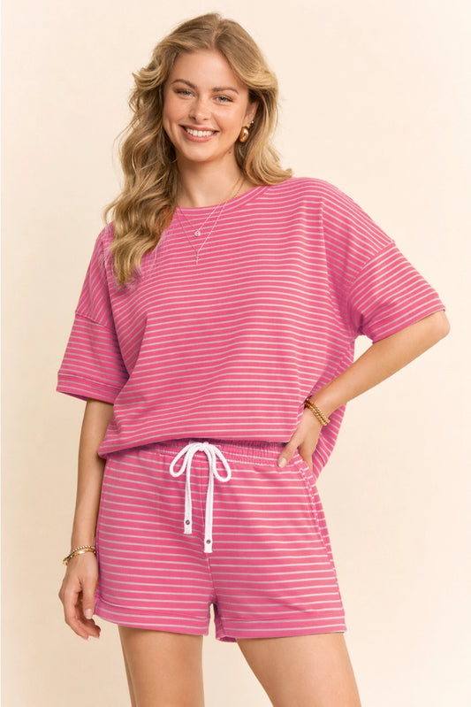 Striped Oversize Short Set