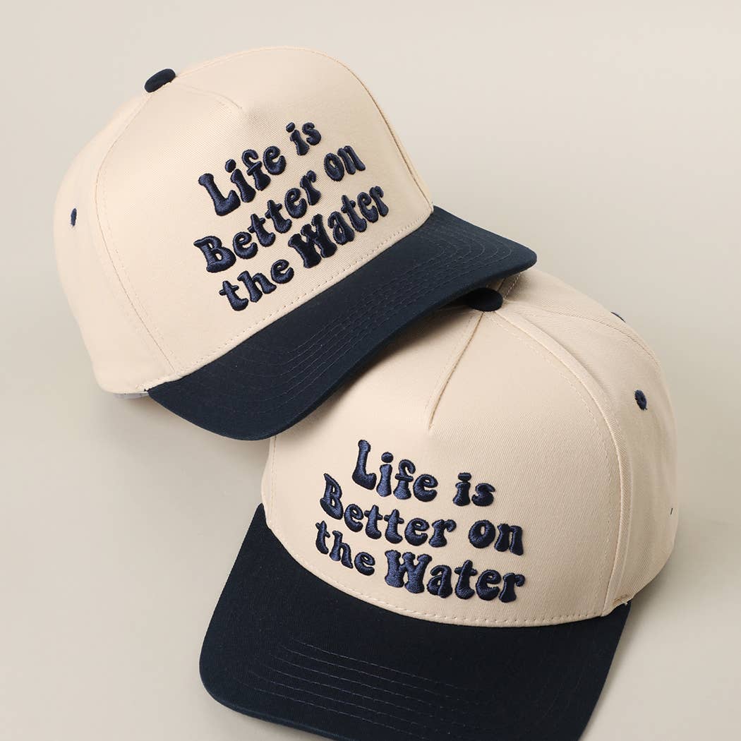 ‘Life is Better on The Water’ Embroidered Trucker Hat