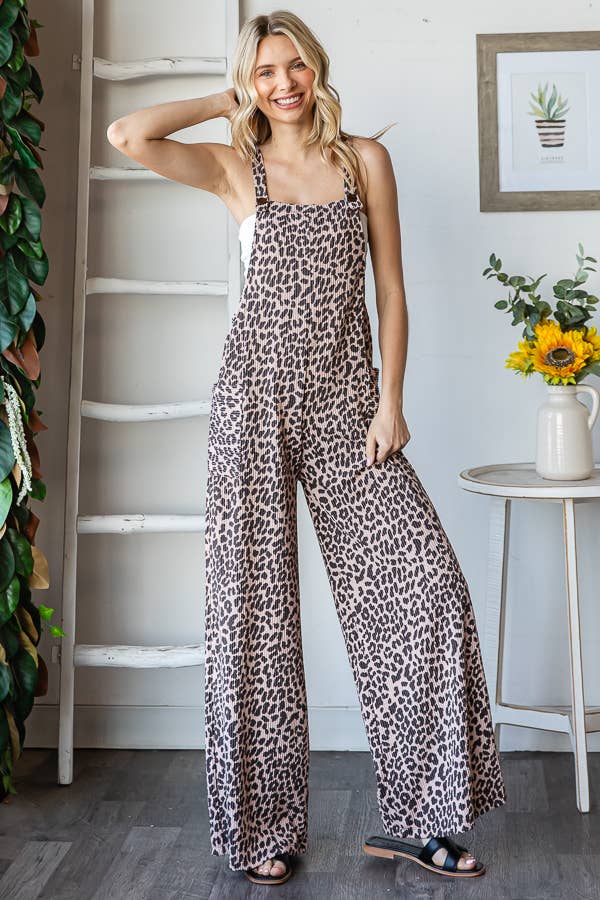 Animal Print Overall Jumpsuit J5891