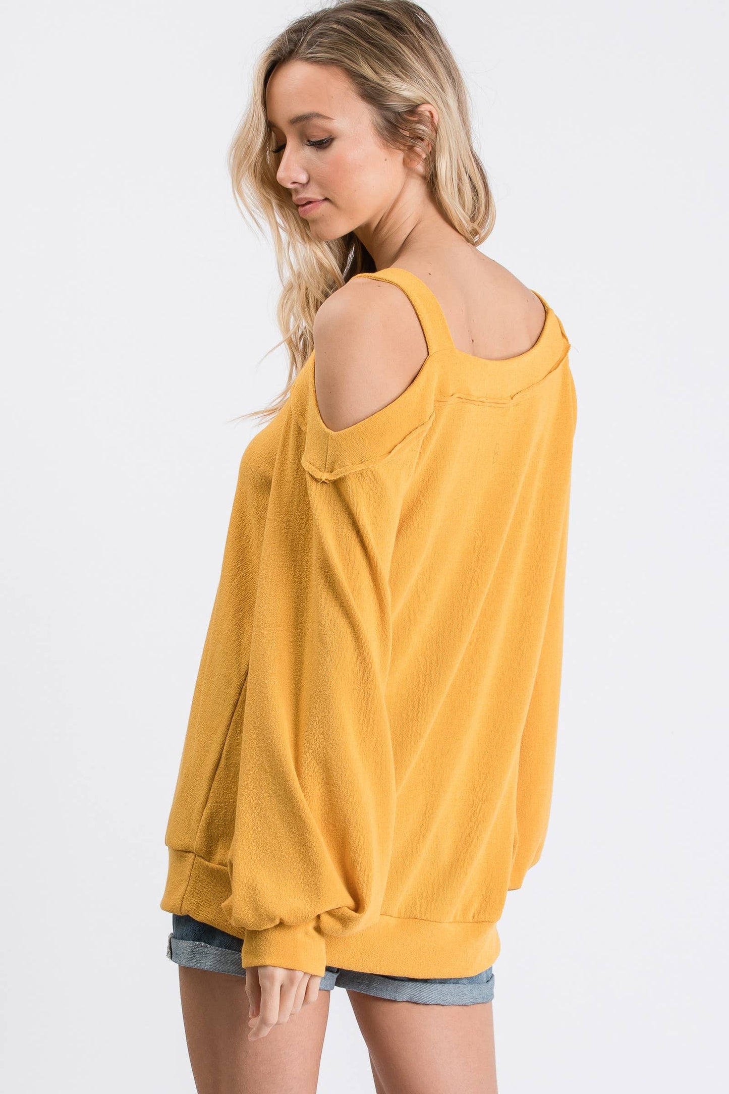Uneven Hacci asymmetrical knit top-LT8256