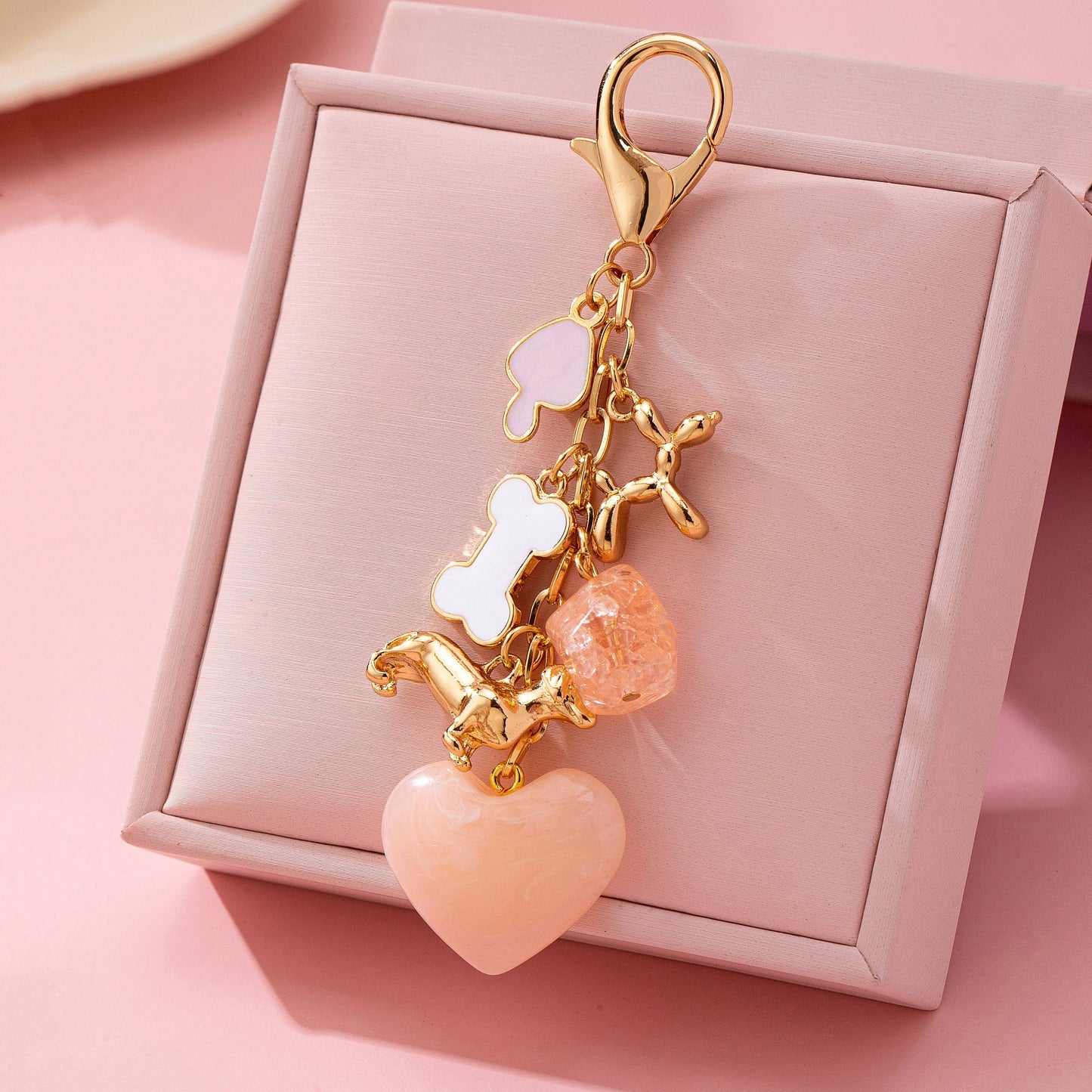 Heart and Dog Inspired Bag Charm