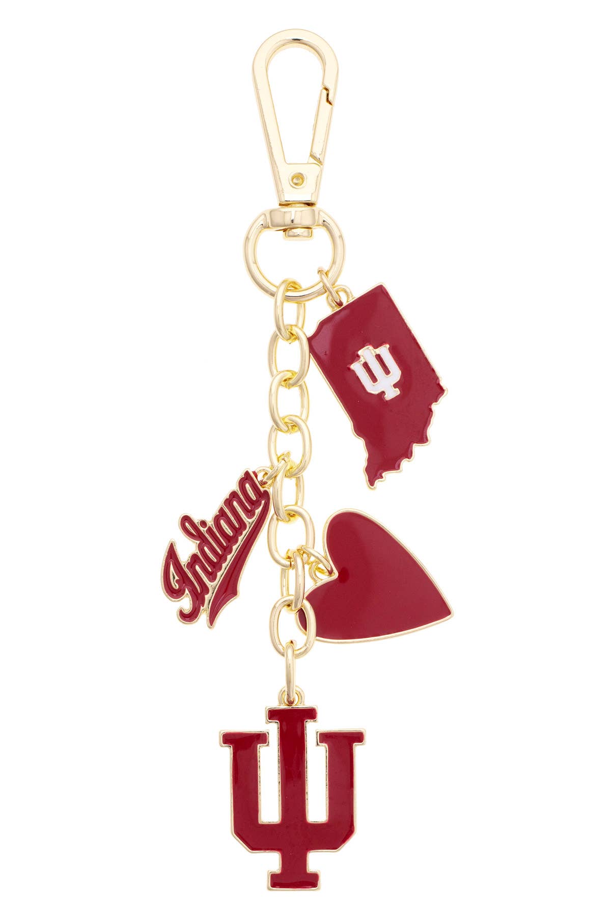 Indiana Hoosiers Heart Cluster Bag Charm