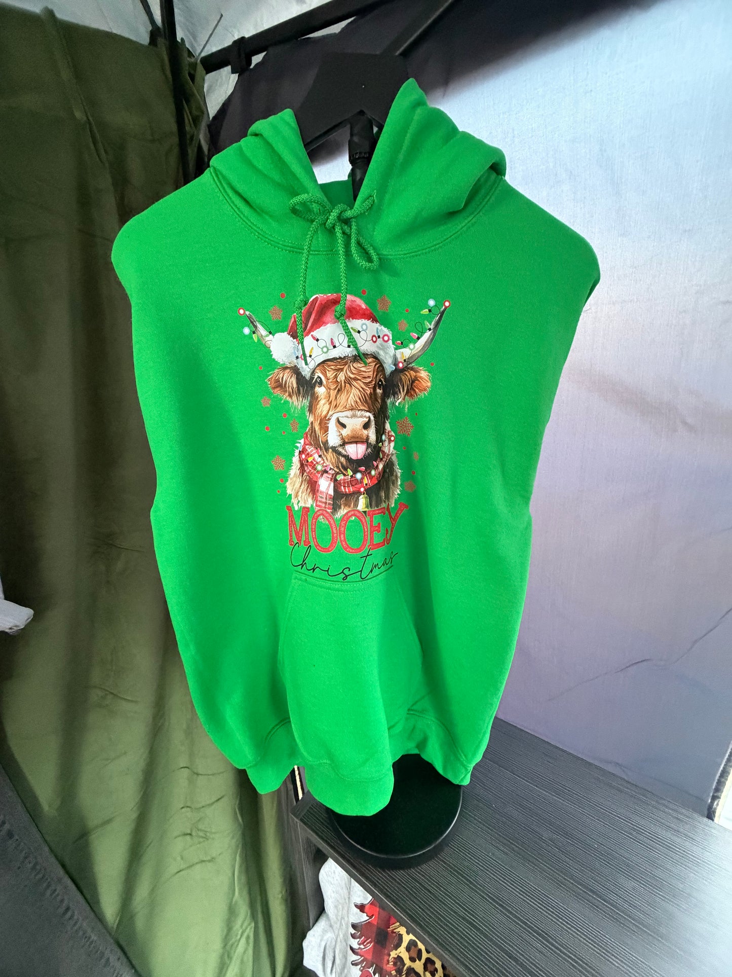 Hoodie- "Mooey Christmas" Cow