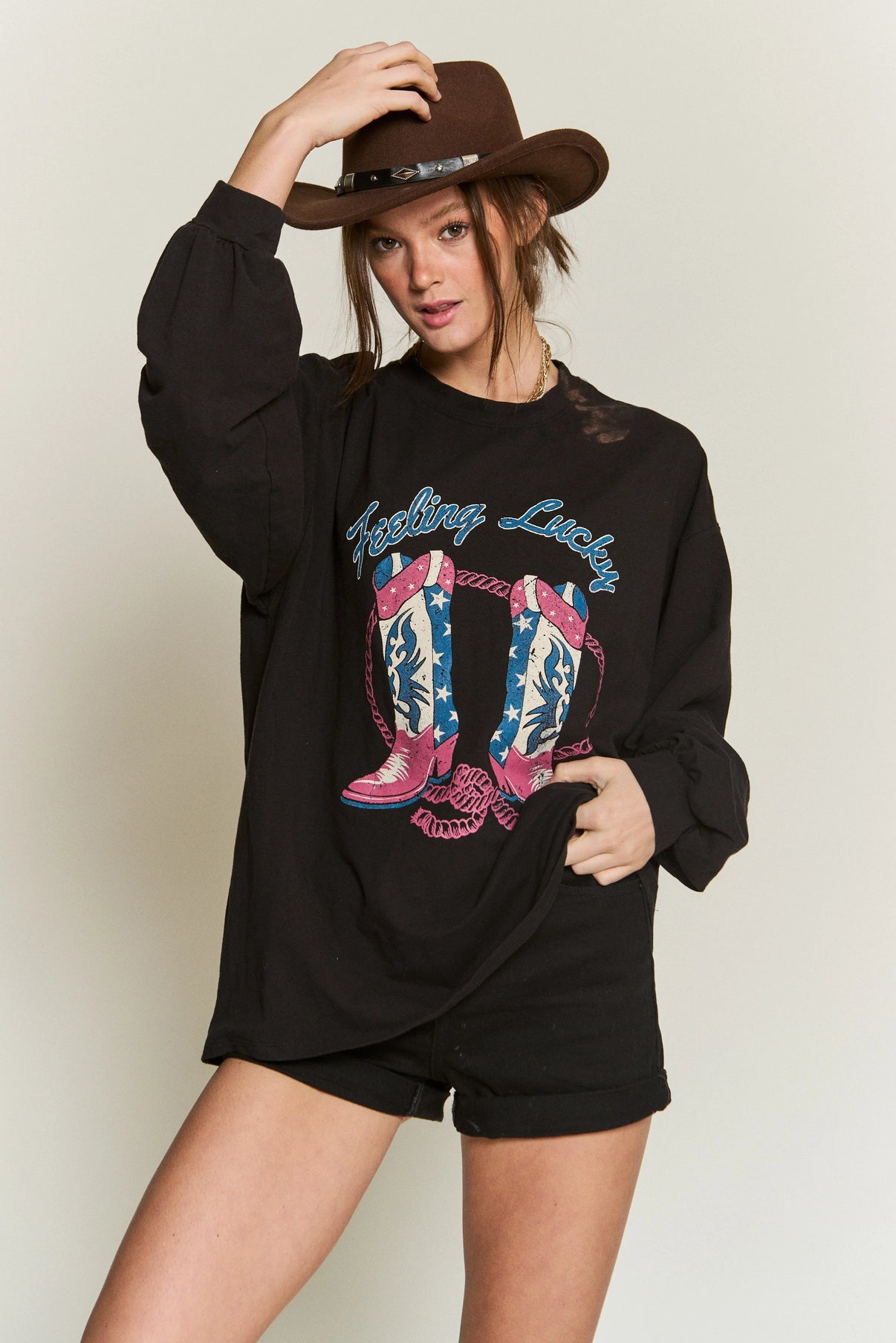 Western Cowboy Boots Long Sleeve Curvy