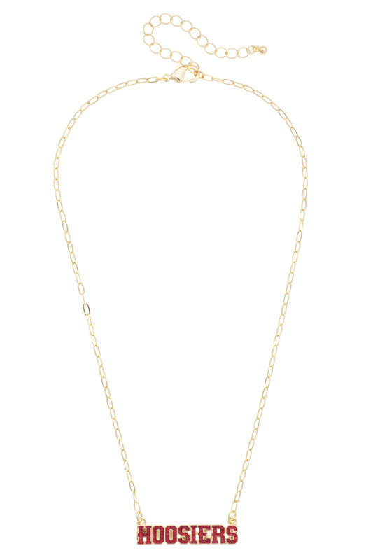 Indiana Hoosiers Pave Outline Necklace