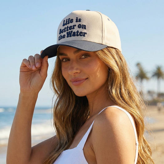 ‘Life is Better on The Water’ Embroidered Trucker Hat