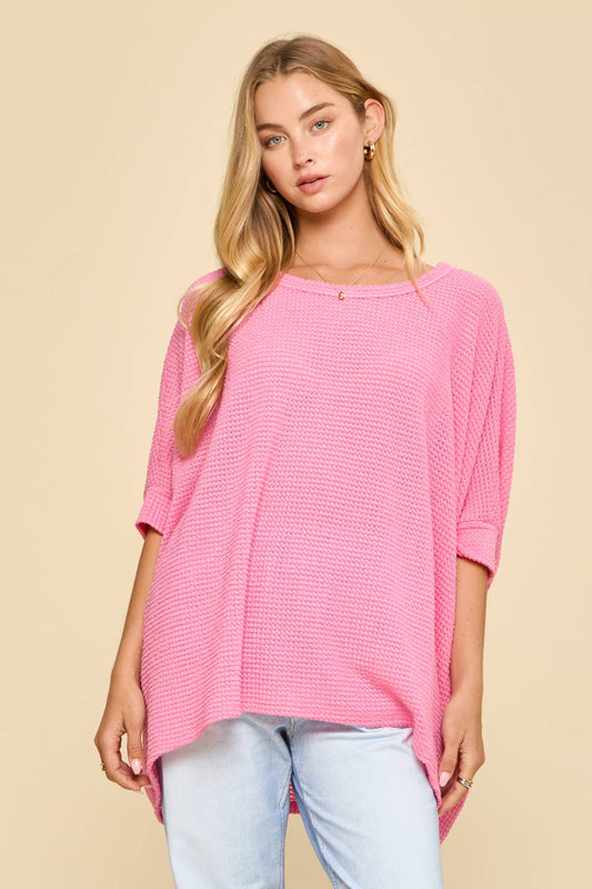 Oversized Crochet Knit Poncho Top