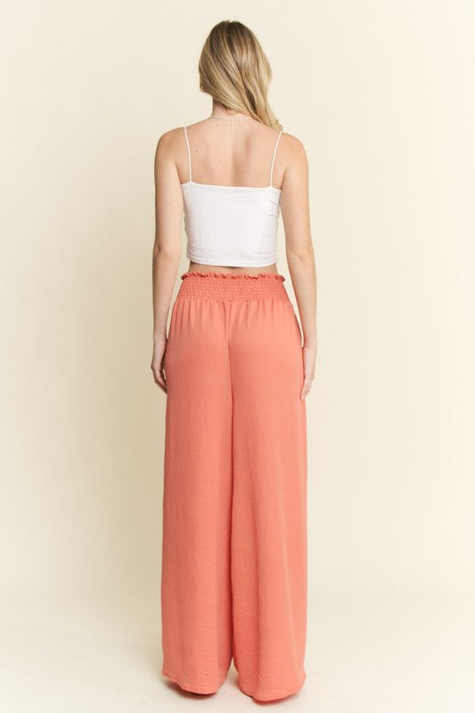 Solid Smocked Pants Curvy