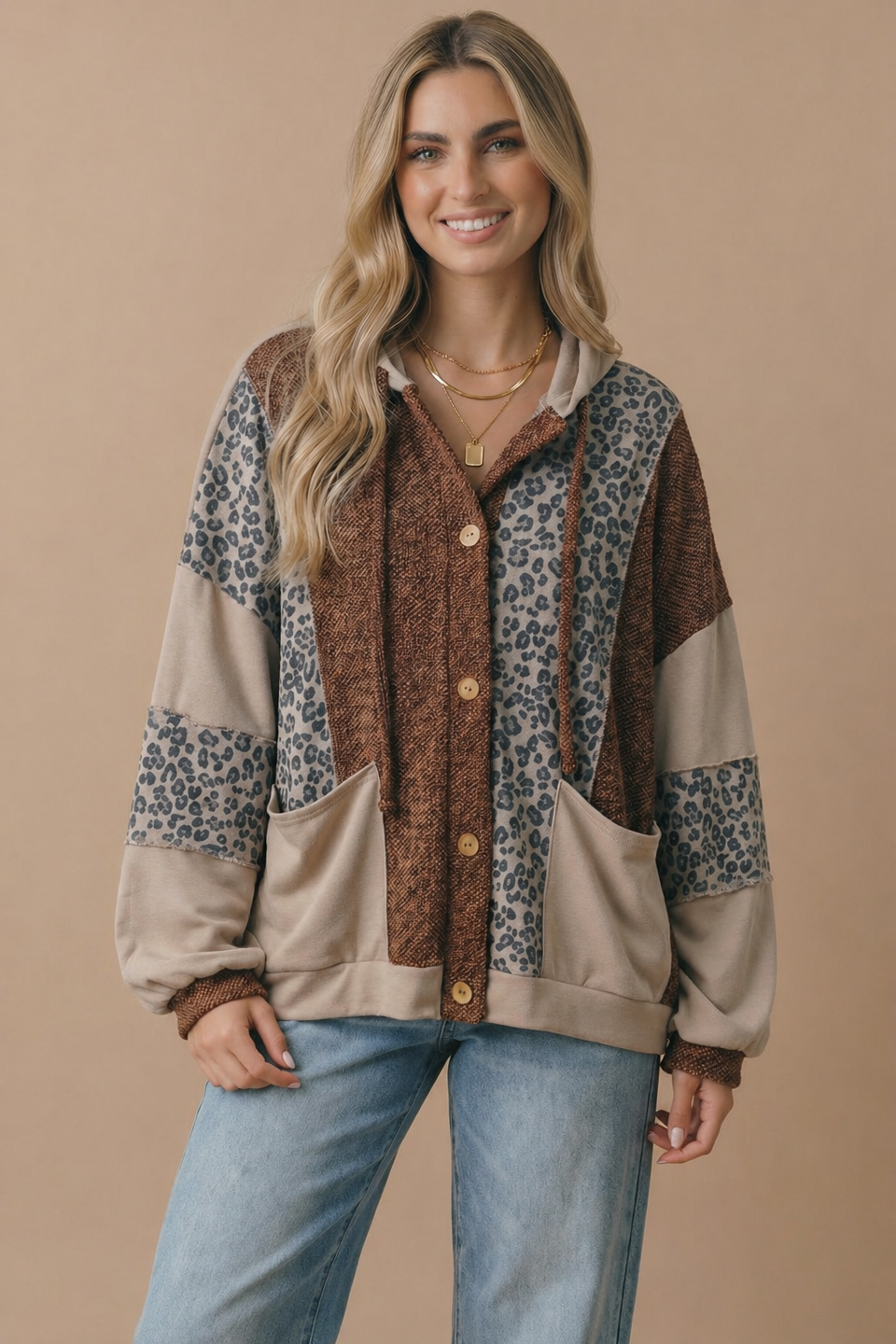 Two-Tone Leopard Jacket
