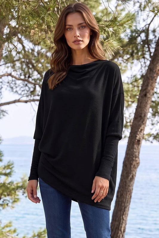 2-Way Cowl Neck or One-Shoulder Asymmetrical Top