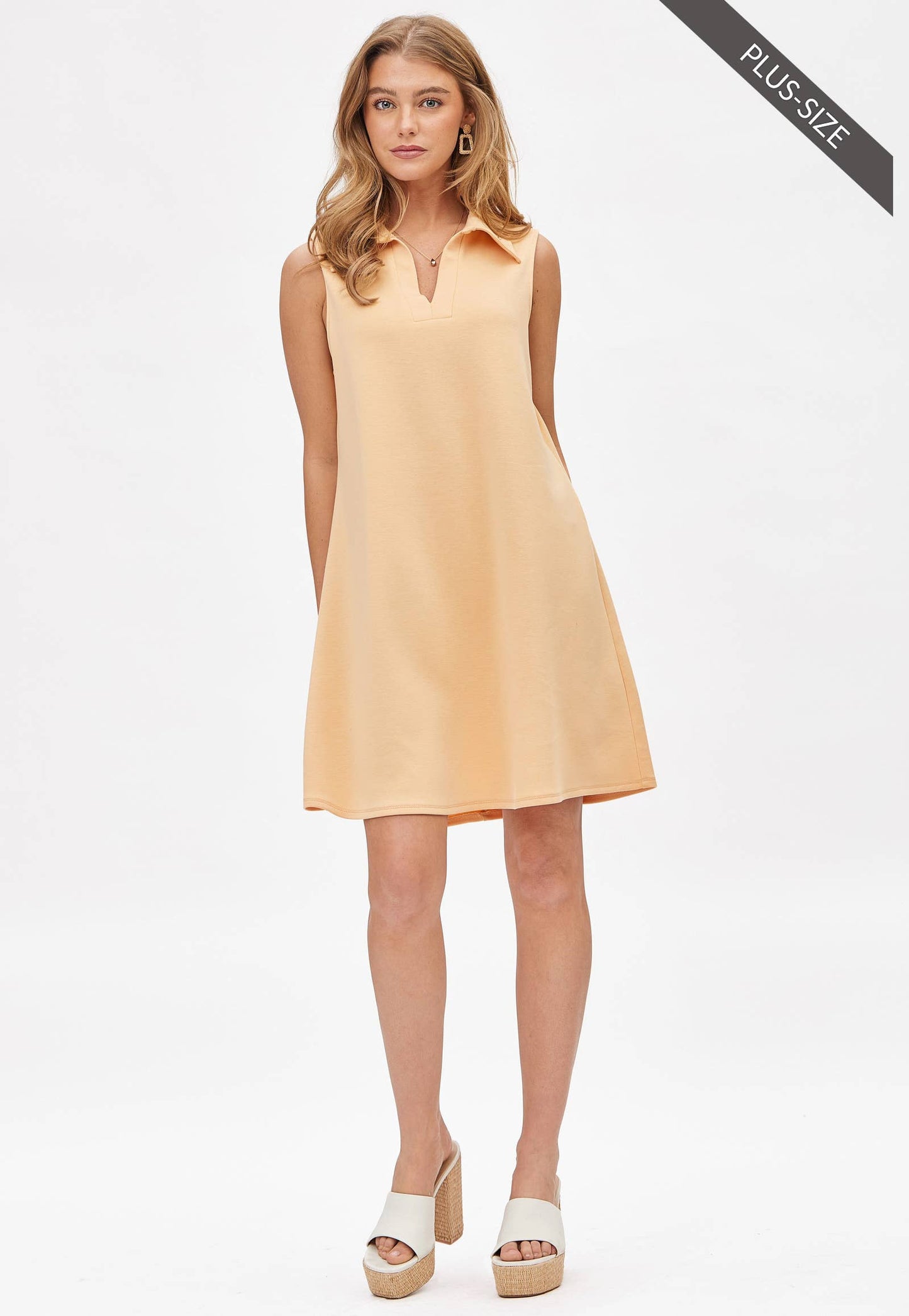 Curvy Collared Scuba Modal A-Line Dress