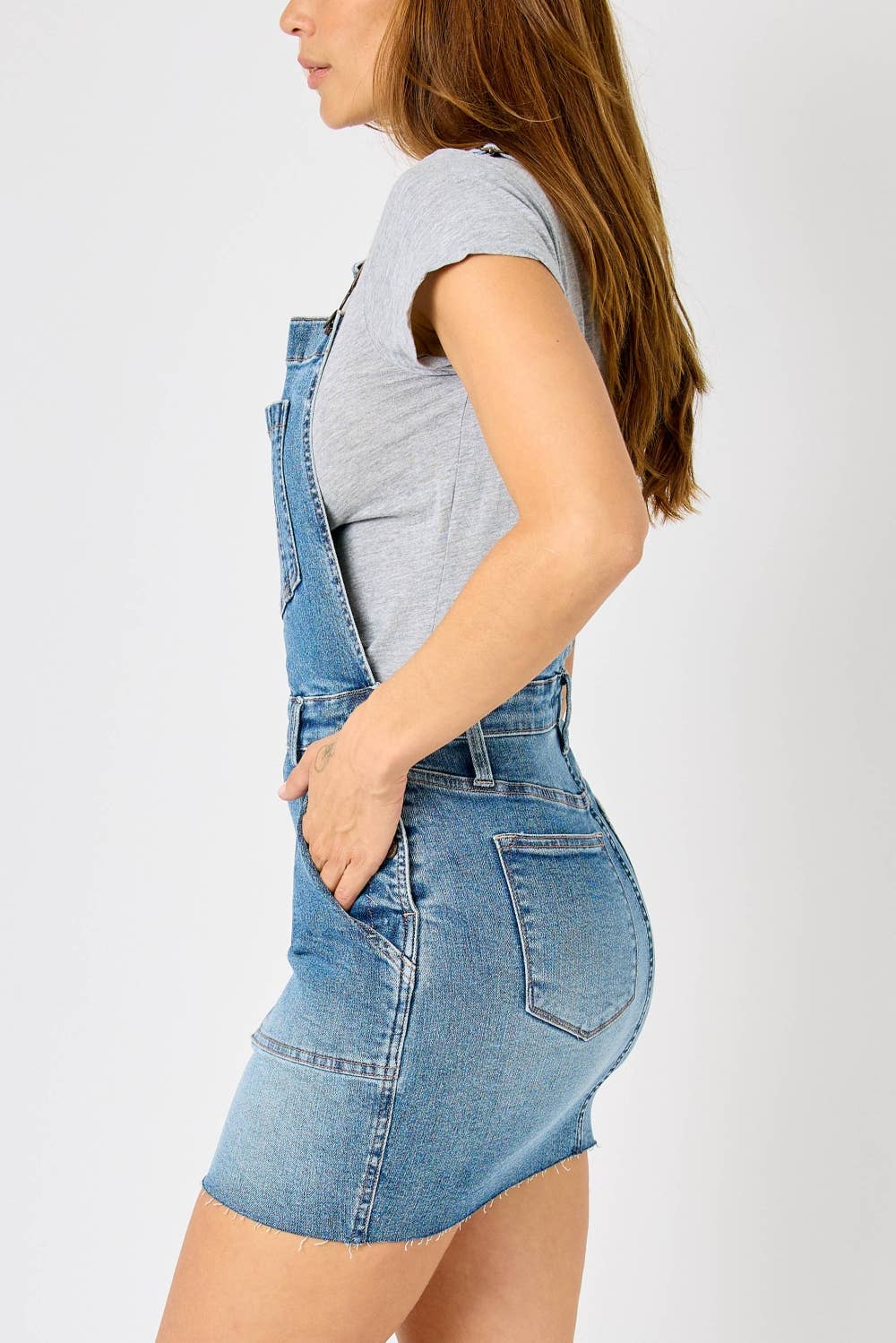 HW Raw Hem Overall Skirt - PLUS