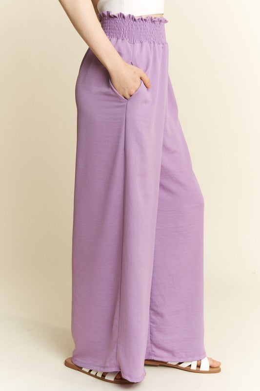 Solid Smocked Pants Curvy