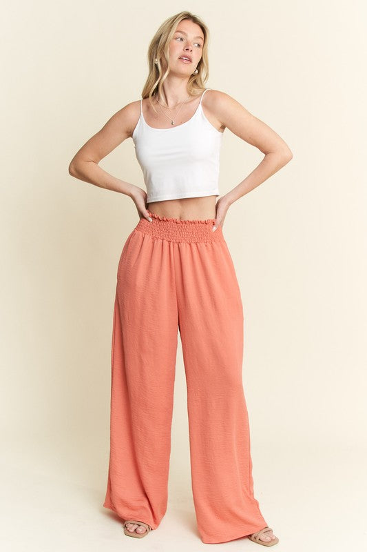 Solid Smocked Pants Curvy