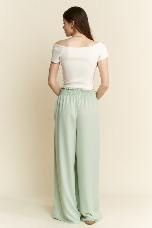 Solid Smocked Pants Curvy