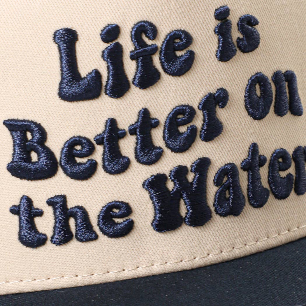 ‘Life is Better on The Water’ Embroidered Trucker Hat