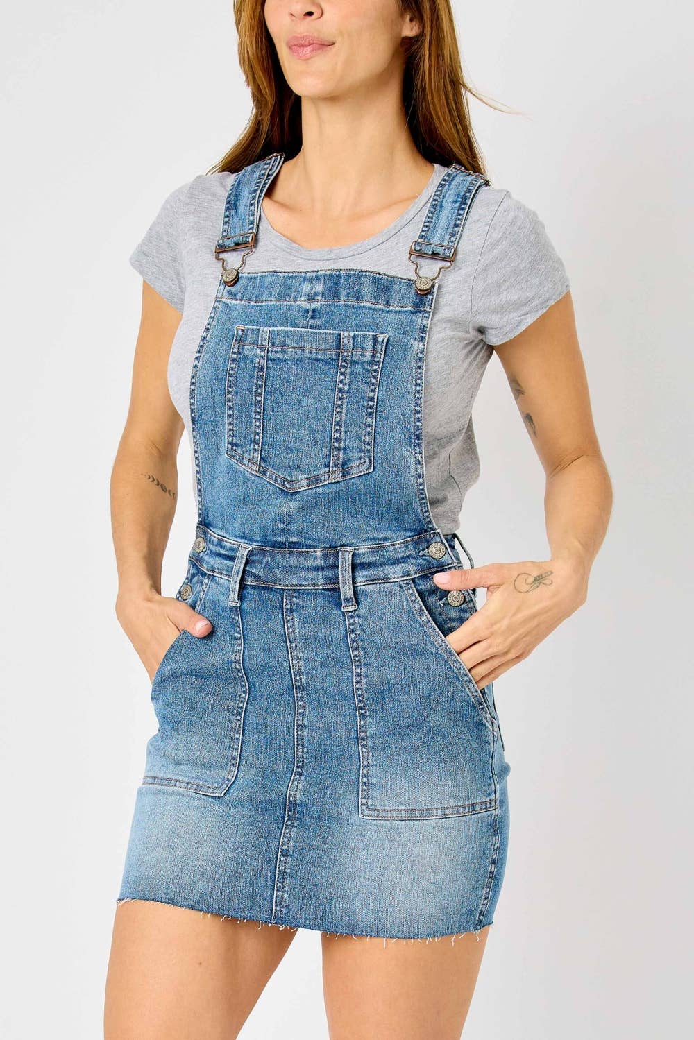 HW Raw Hem Overall Skirt - PLUS