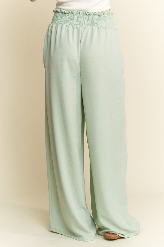 Solid Smocked Pants Curvy