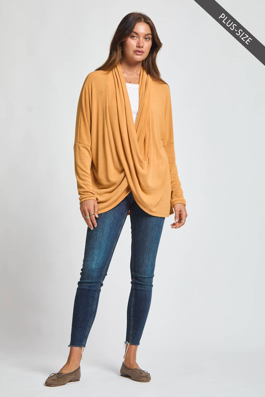 PLUS SIZE Soft Drape Hacci Wrap
