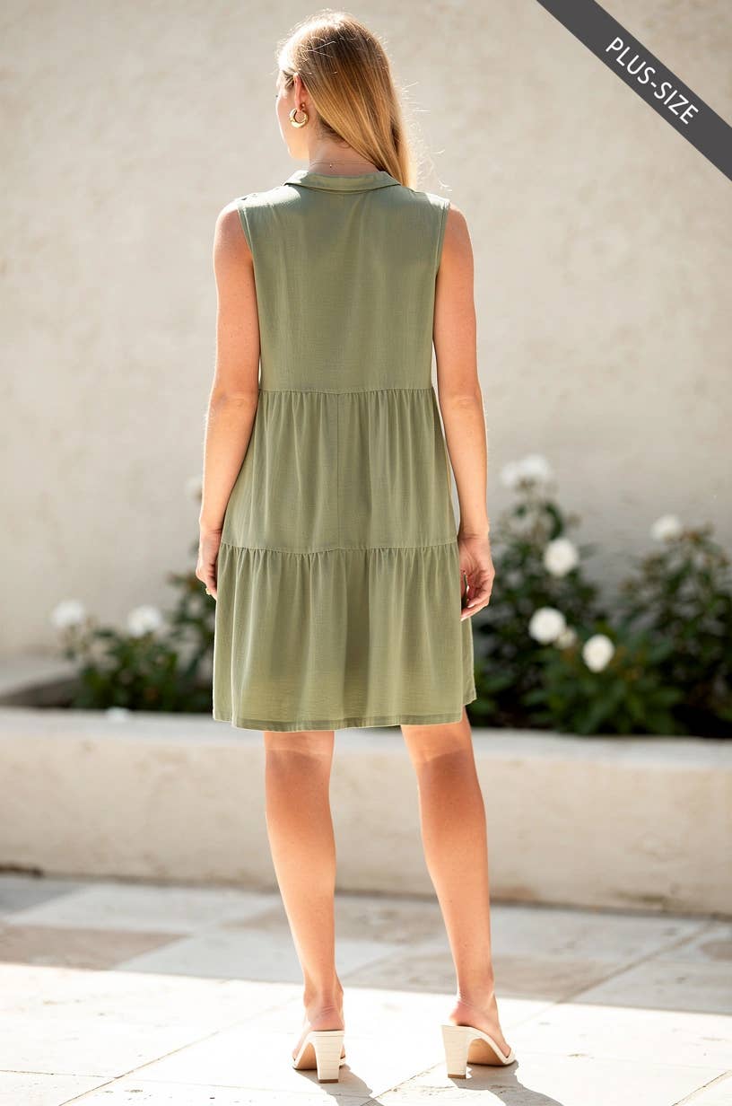 Wrinkle-Free Tiered Lizzy Dress Curvy
