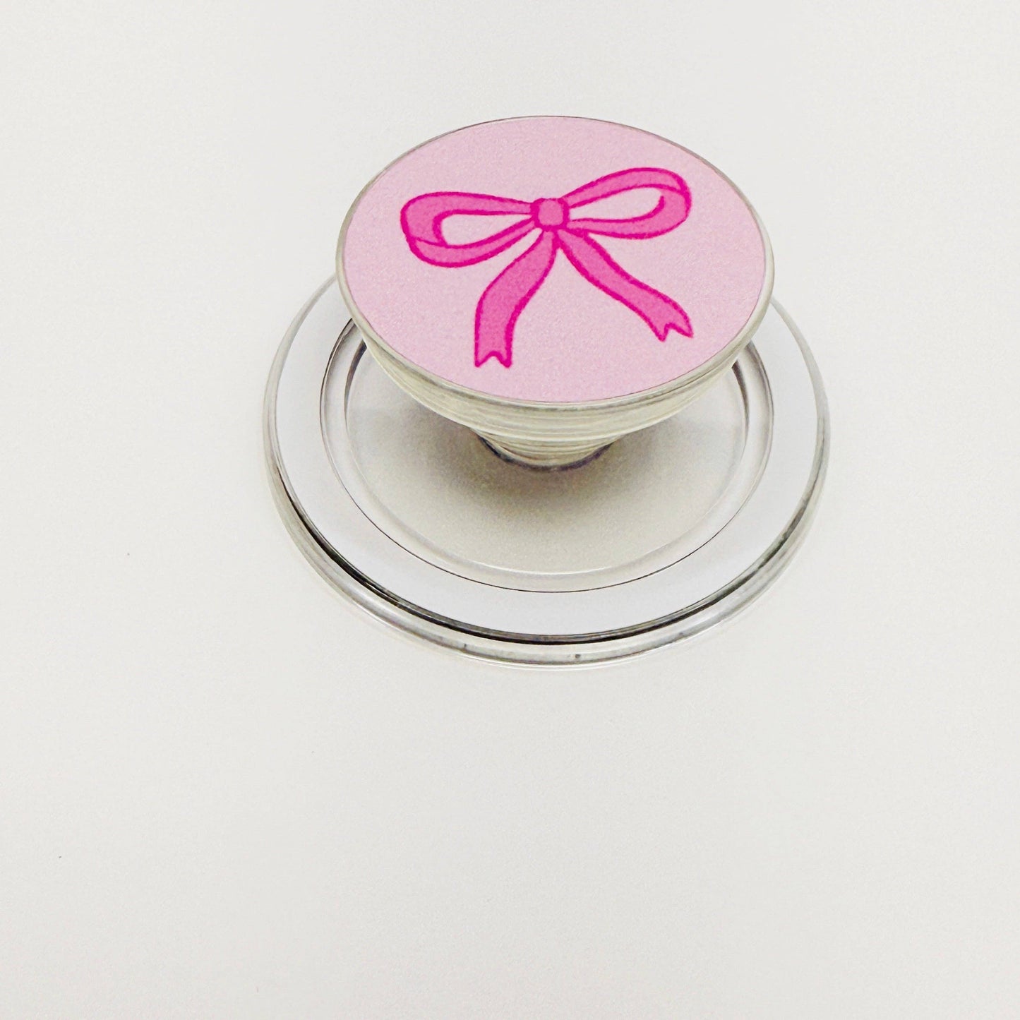 Magnetic Phone Grip, Pink Bow