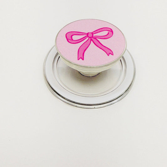 Magnetic Phone Grip, Pink Bow