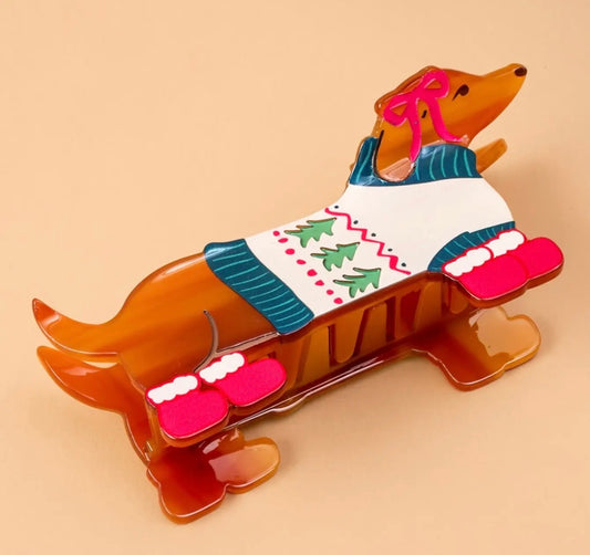 Dashing Dachshund Hair Clip