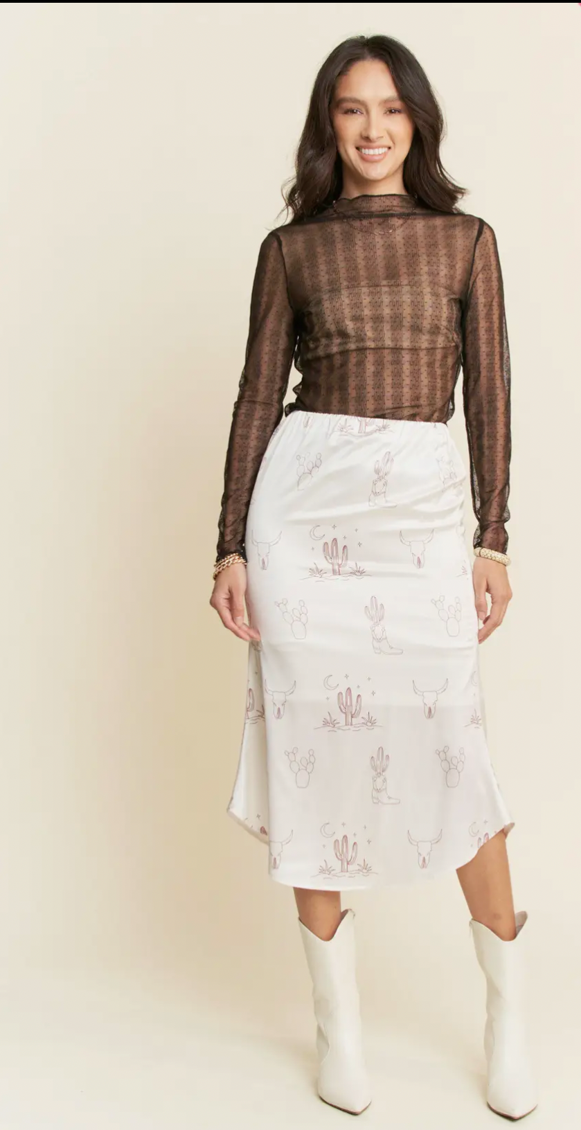 Western Conversational Maxi Skirt- Curvy